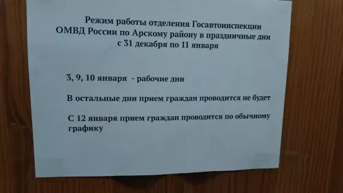 Арча автоинспекциясенең эш графигы