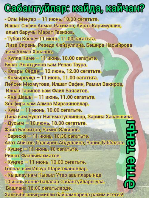 Сабантуйлар: кайда, кайчан?