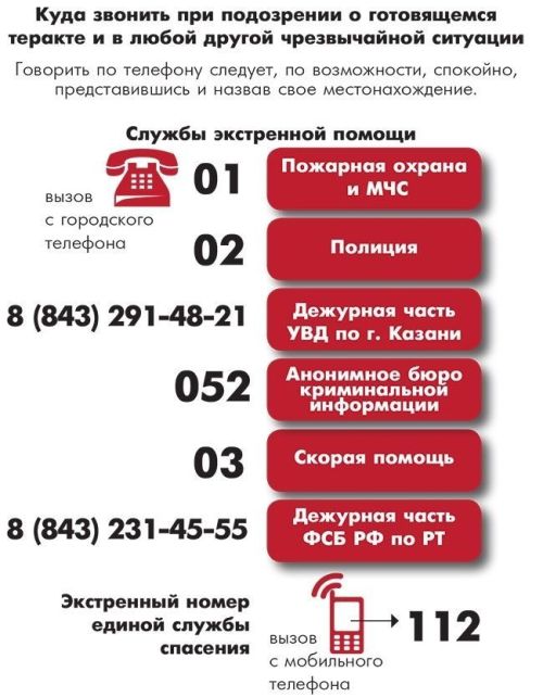 Әлеге номерларны истә тоту кирәк